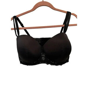 Parisa Women's Black‎ Underwired Hook & Eye Padded T-Shirt Bra Size 38DDD
